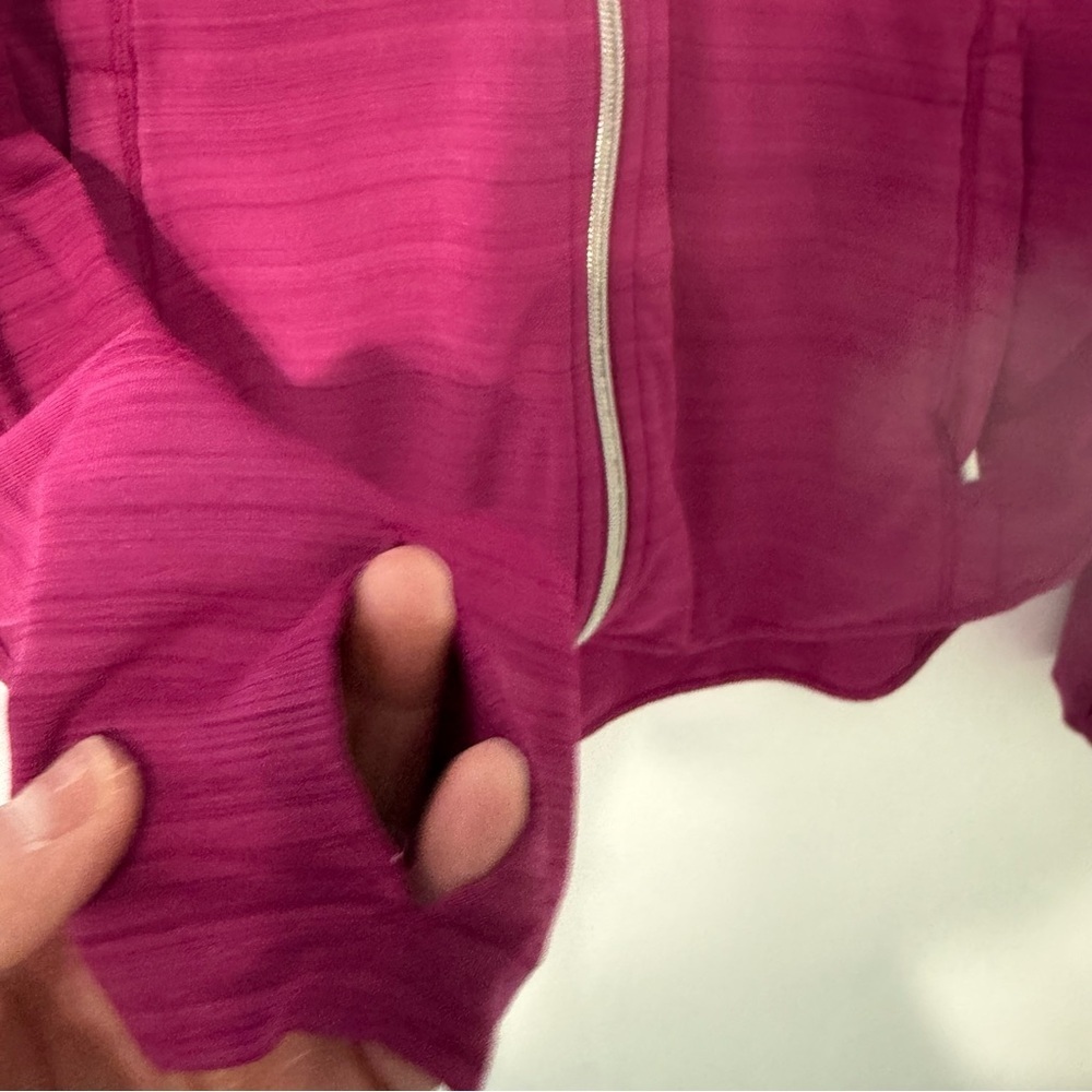 Athleta Fuchsia Zip-Up Hoodie lightweight flaw - Picture 5 of 16